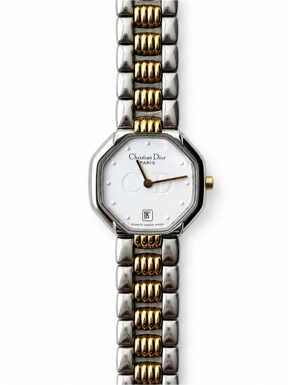 Christian Dior 48.203 Vintage Two-Tone Swiss Quartz Octagon Watch